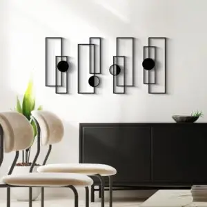 4-Piece Black Metal Wall Art