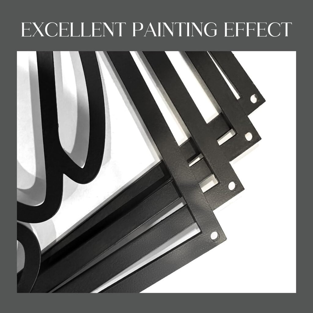 4-Piece Black Metal Wall Art features painting effect