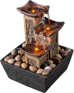 GOSSI 3-Tier Zen Tabletop Fountain