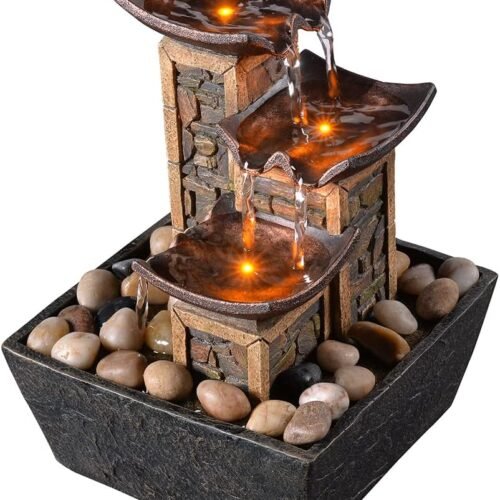 GOSSI 3-Tier Zen Tabletop Fountain