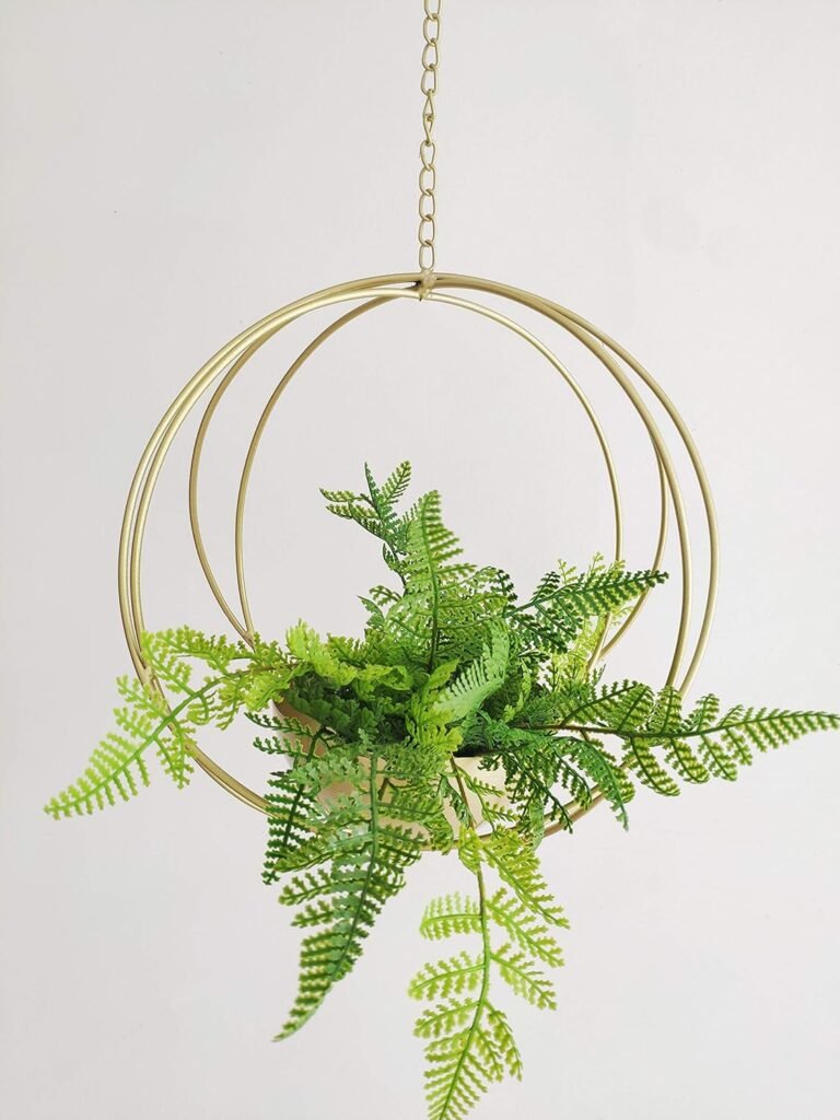 Gold geometric hanging planter