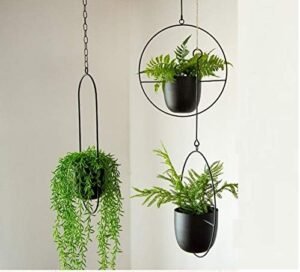 sleek black Hanging Planter