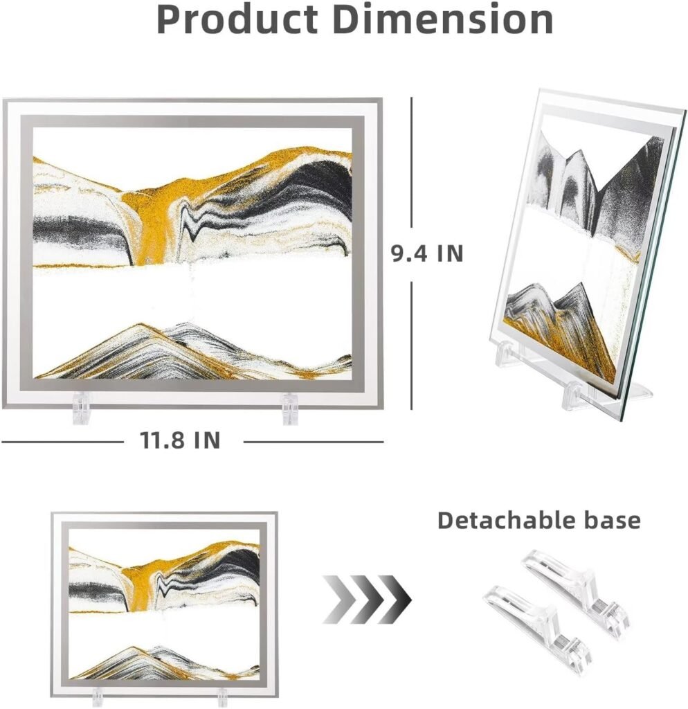 LCDOCLAK 3D Moving Sand Art size