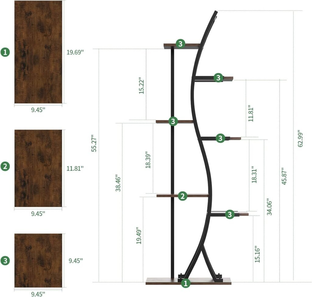 Plant Stand with Grow Lights measurements