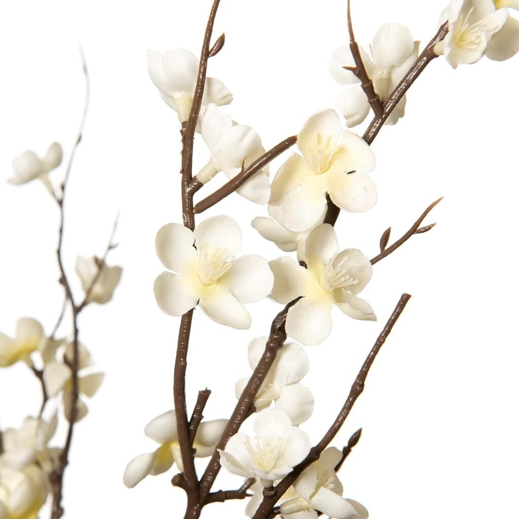 Set of 4 Artificial Cherry Blossom Branches up close view