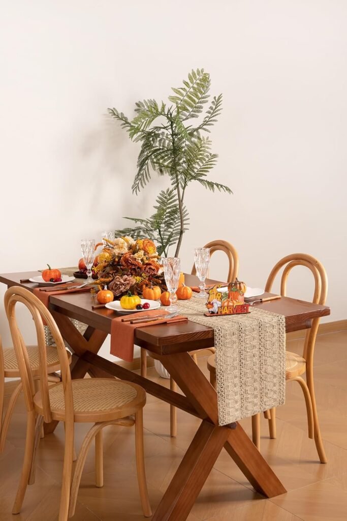 Socomi 72-Inch Burlap Table Runner look