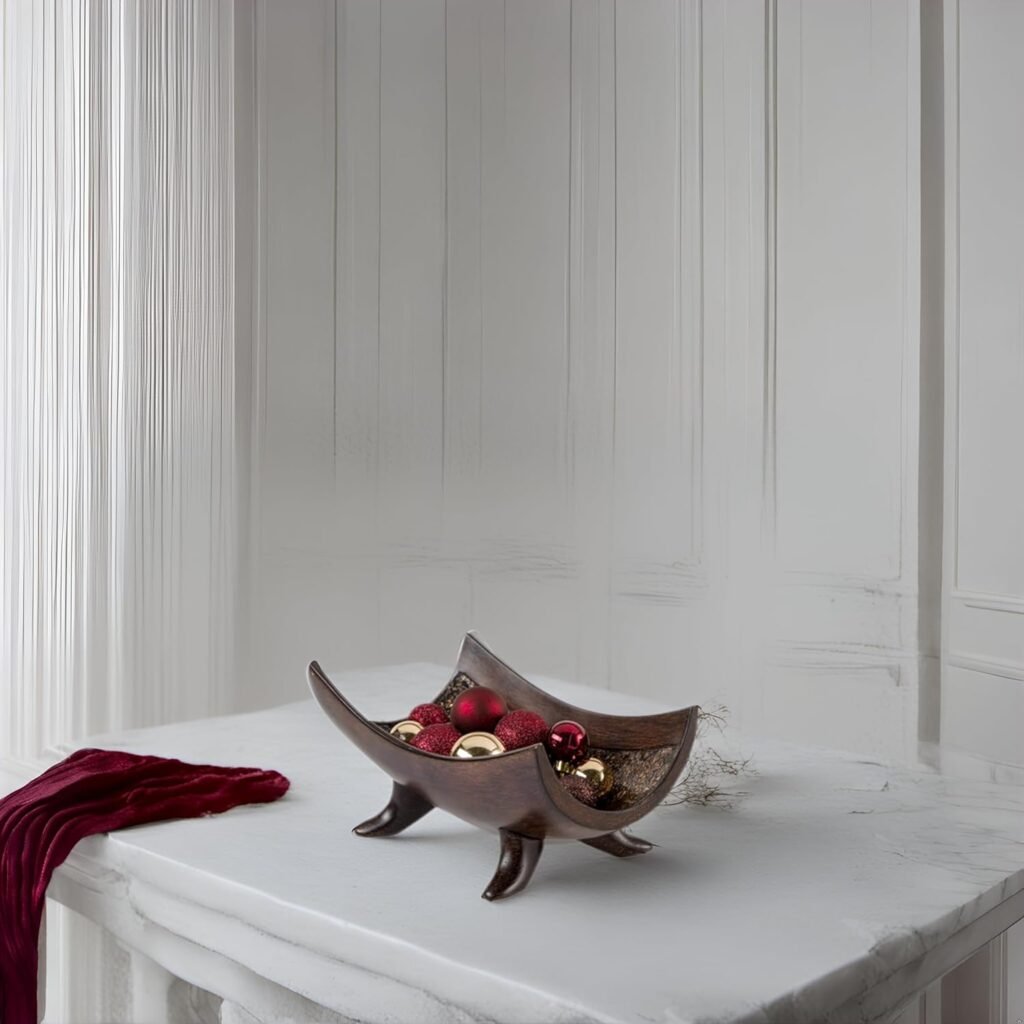 Stylish Brown Resin Bowl Balinese Home Decor Idea for Table view