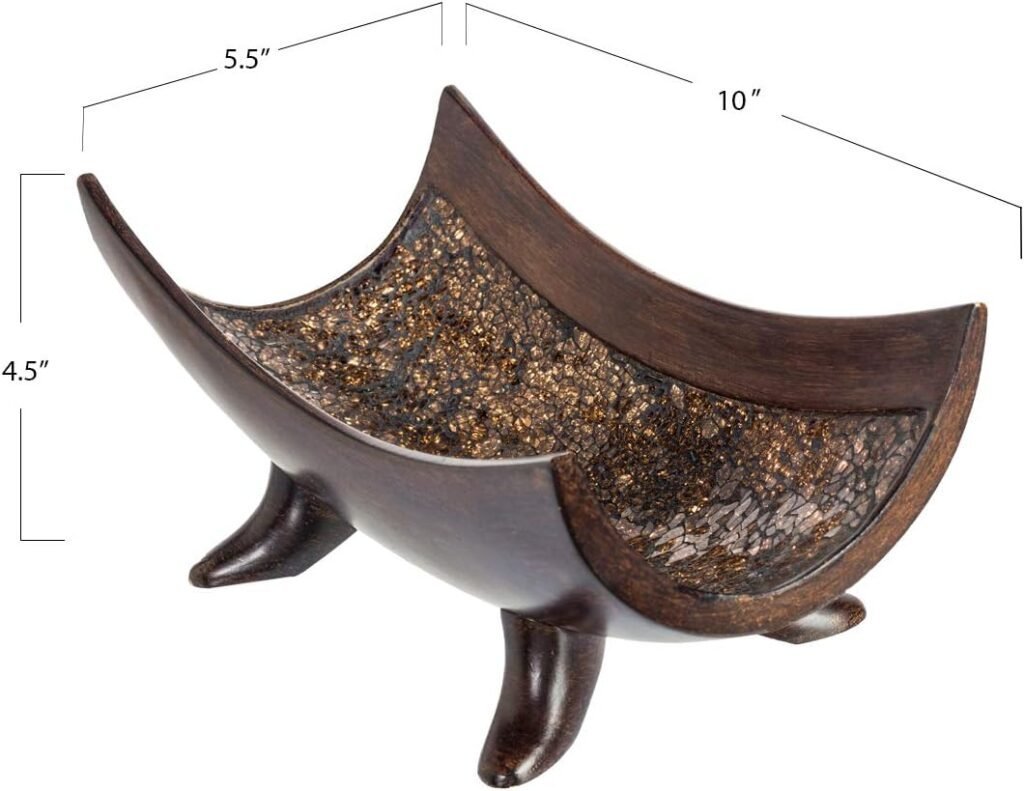 Stylish Brown Resin Bowl Balinese Home Decor Idea for Tables size