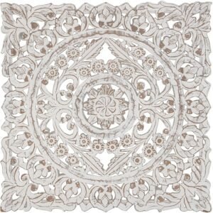 White Mandala Wood Wall Art