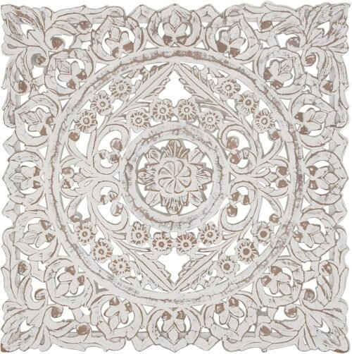 White Mandala Wood Wall Art