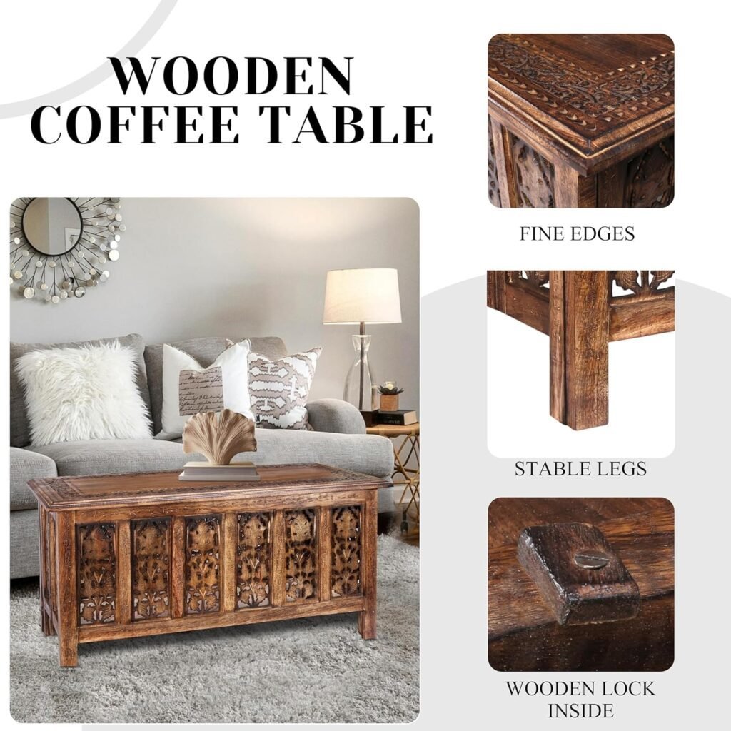 Balinese Style Burnt Wood Coffee Table