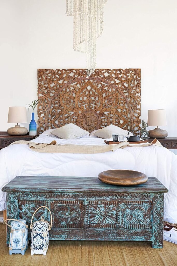 Balinese Wood Bed Headboard