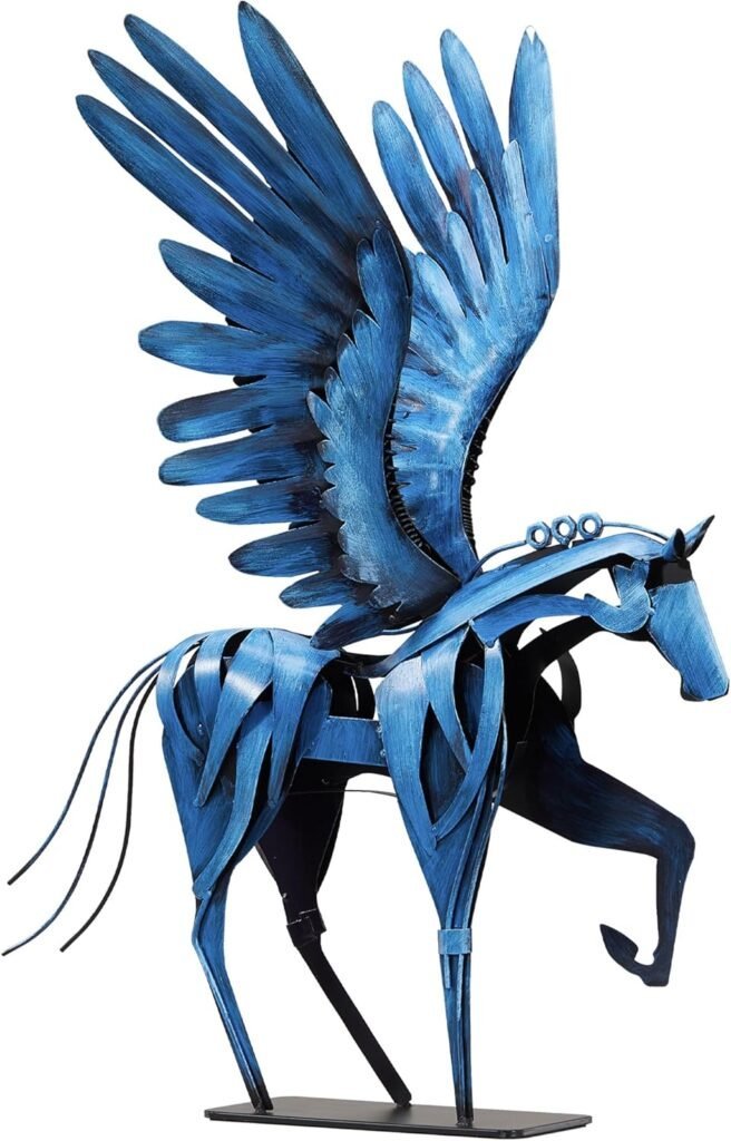 Handmade Metal Pegasus Statue