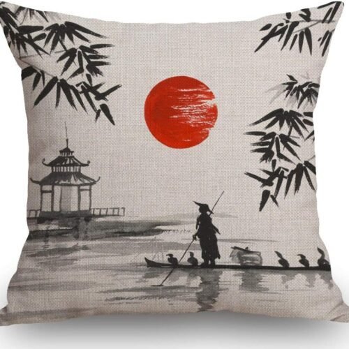 Japanese Boatman Pillow Cover