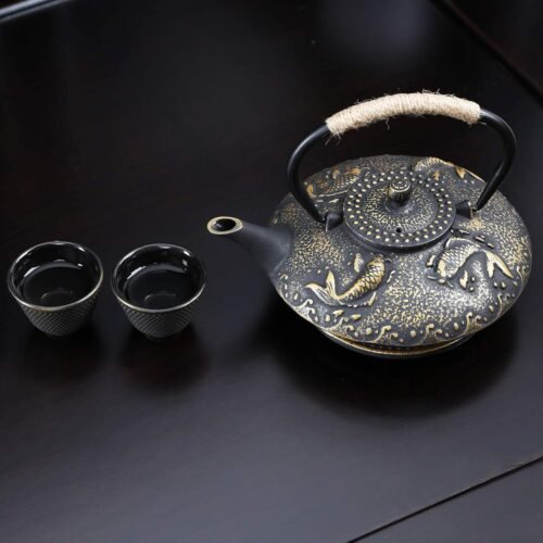 Koi Fish Cast Iron Teapot Set
