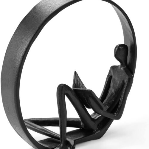 Metal Reading Figurine