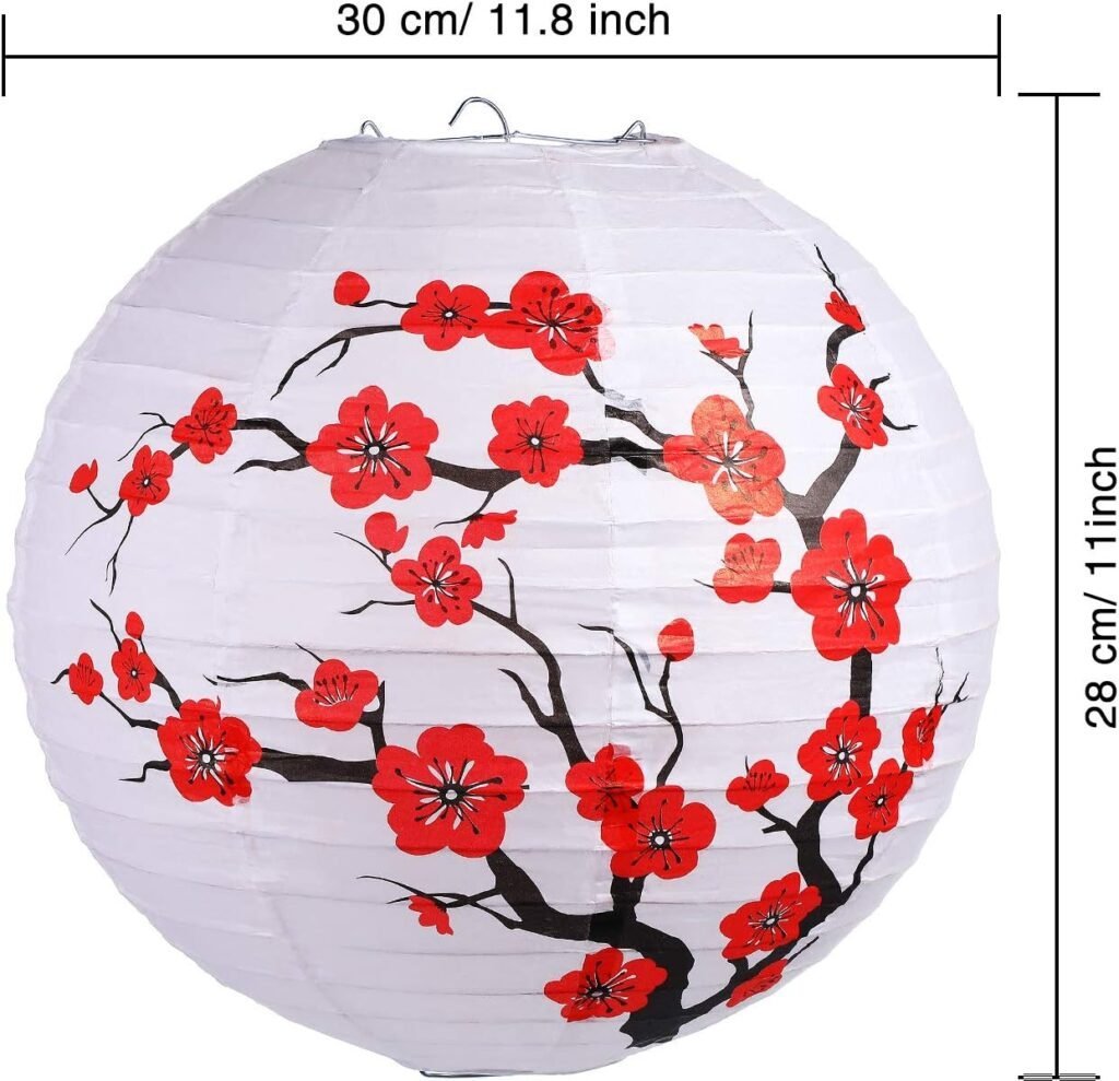 Red Cherry Blossom Paper Lantern